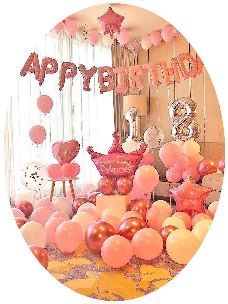 生日装饰场景布置女孩6岁十岁4四周岁创意背景墙公主个性ins气球