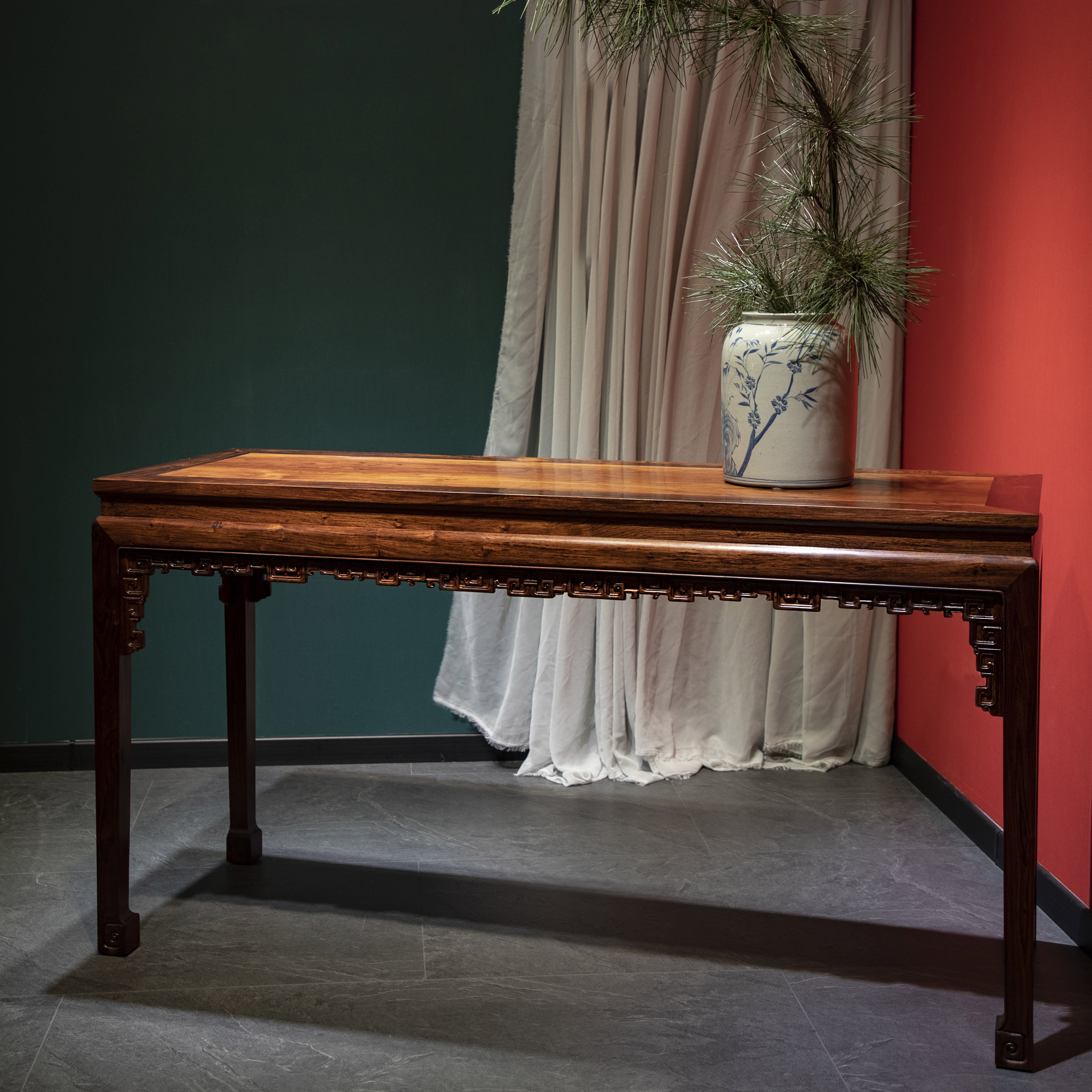 齐家守艺人内翻马蹄束腰伯利兹黄檀明清条案平头案画案供桌香案