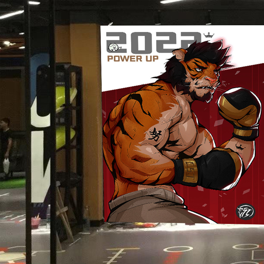 健身房墙纸壁画_拳击馆装修墙纸泰拳格斗散打背景墙涂鸦健身房俱乐部