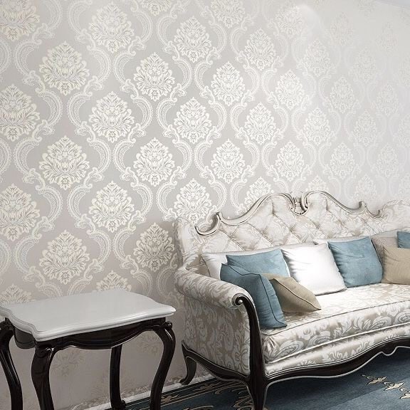 欧式提花刺绣素色纯色客厅卧室儿童墙布壁布清仓拆迁出租酒店宾馆