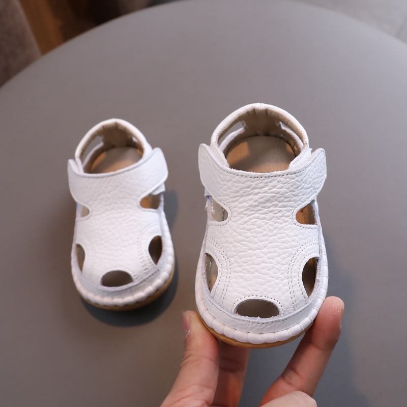 夏季女宝宝凉鞋男1-2一3岁防滑软底学步鞋包头小童透气婴儿鞋子
