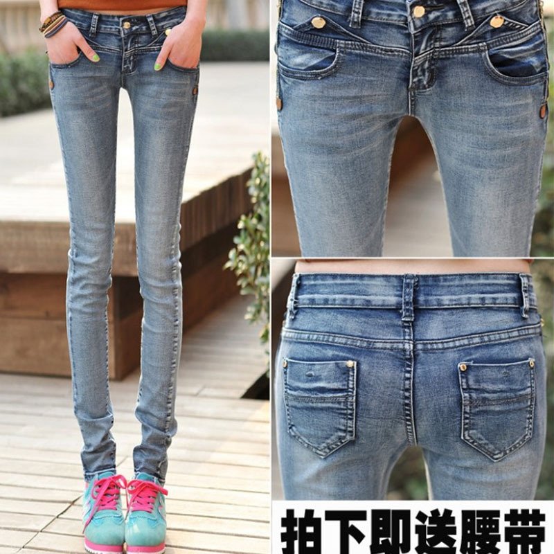 Elastic force Low waist Jeans new pattern Self cultivation Show thin Korean Edition Pencil Pants pencil trousersin the Play mode/Anime/Periphery/cos/Board games , Quadratic element Antiquity clothing, Antique coat category - from Buy2taobao.com to provide professional Taobao agent buy service