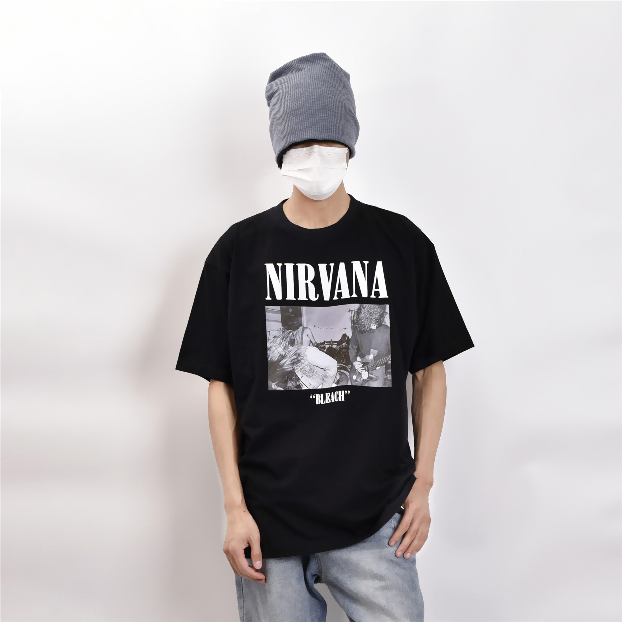 nirvana60t恤bleach涅盘高街kurtcobaingrunge复古男女纯棉