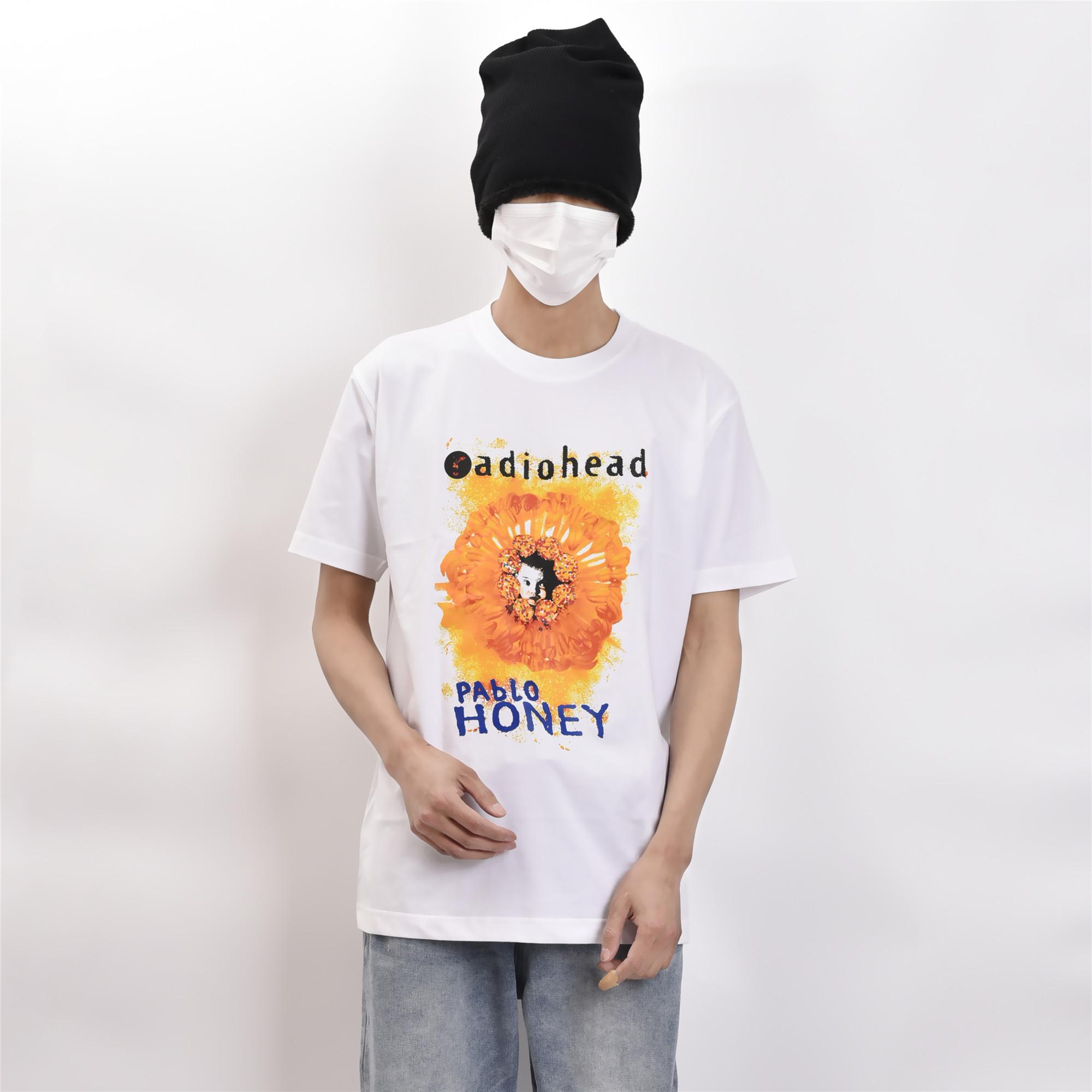 radiohead pablo honey t恤电台司令摇滚乐队街头vintage宽松短袖