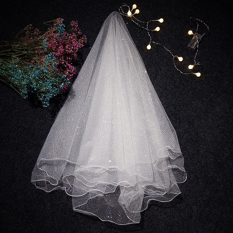 头纱新娘主婚纱皇冠三件套仙气巴洛克头饰冠高级超仙森系抖音同款