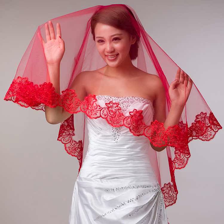 白色新娘头纱酒红色韩式蕾丝结婚纱礼服配件新款大红色|ruв категории Аксессуары, свадебное платье, аксессуары, вуаль - от Buy2taobao.com для оказания профессиональной услуги покупки агента Taobao