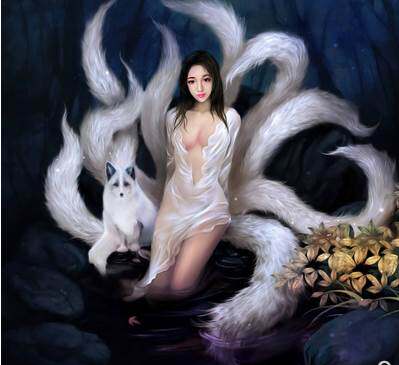 贴钻画满钻成品_钻石画九尾狐魔方钻满钻点钻钻石绣贴钻画非成品套件