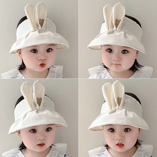 婴儿遮阳帽夏季薄款太阳帽可爱超萌男宝女宝出游宝宝帽子空顶帽