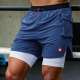 肌肉健身男夏运动短裤跑步训练透气弹力五分裤休闲双层速干沙滩裤