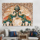 欧式大象装饰画东南亚风格客厅卧室餐厅挂毯招财动物墙画挂布挂毯