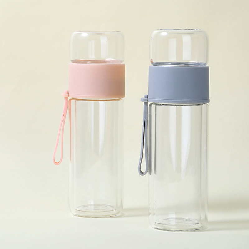 nome诺米三合一滤茶玻璃杯茶水分离杯子学生旅游便携水杯男女