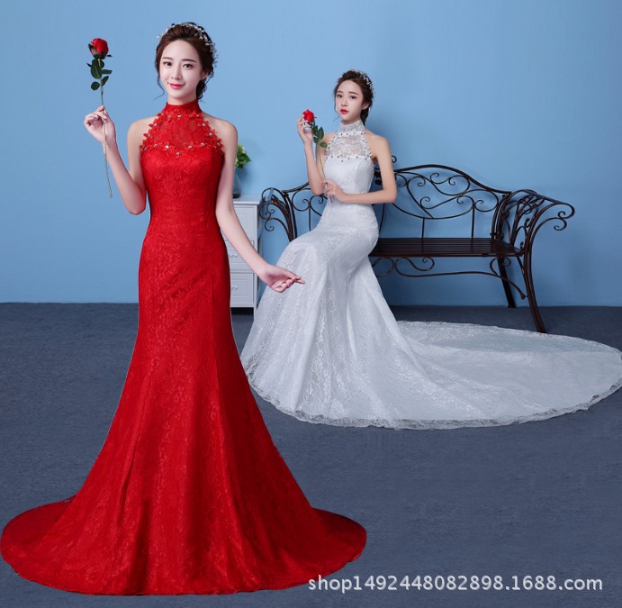 收腰鱼尾婚纱礼服新娘婚纱鱼尾晚礼服大红色婚纱一字肩婚修身在类目 女装/女士精品, 婚纱/旗袍/礼服, 婚纱中 - 来自Buy2taobao.com提供专业的淘宝代购服务