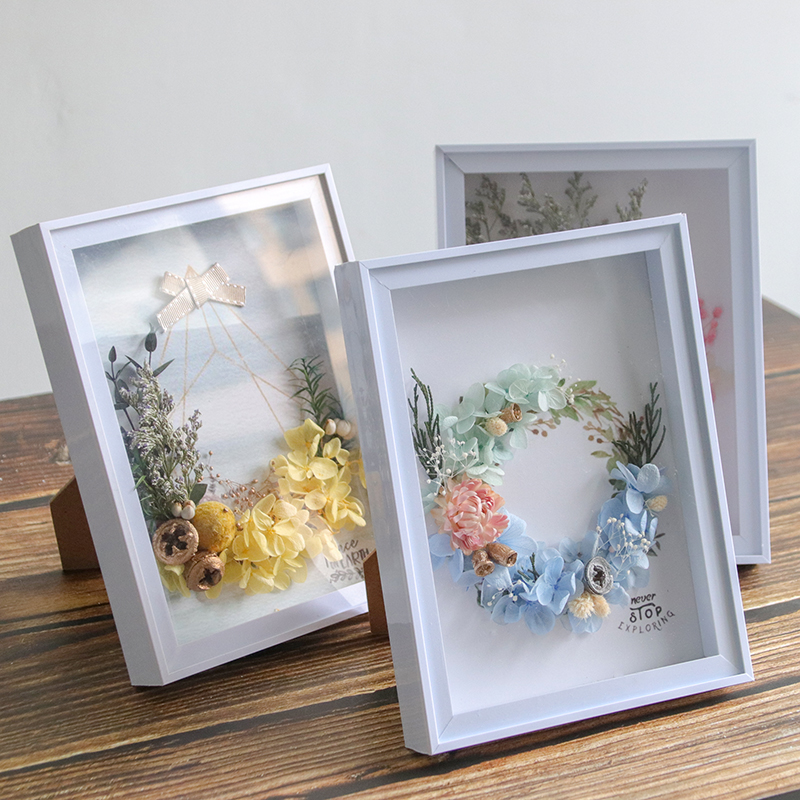 美沐儿 中空立体diy干花相框永生花材套餐 团建沙龙亲子活动材料