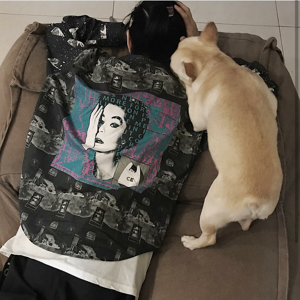 特价潮电街_cavempt ce长袖衬衫中古人脸电子迷幻宽松日系街头嘻哈