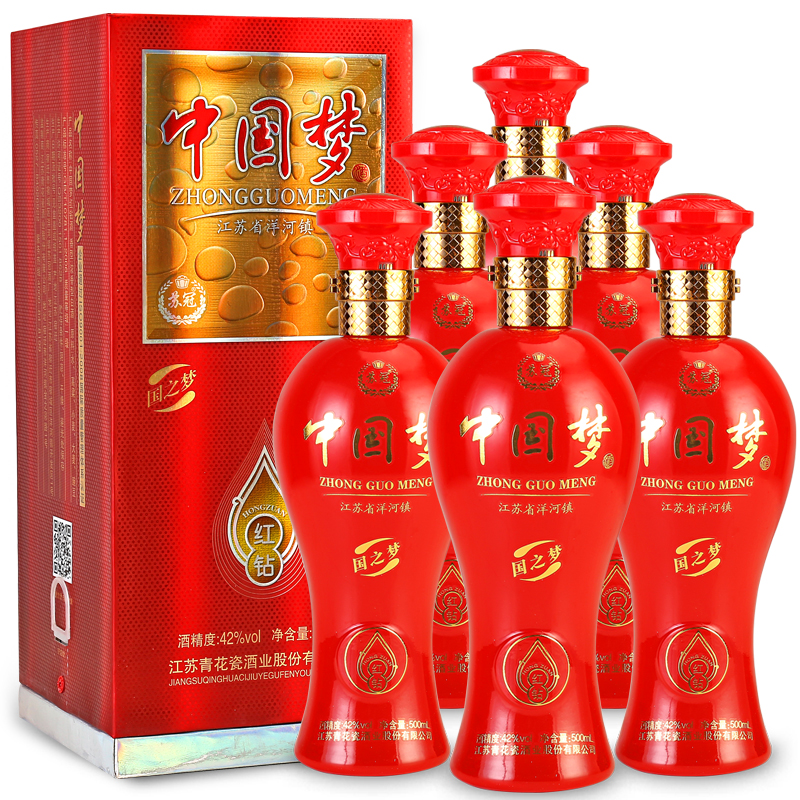 白酒粮食酒浓香型中国梦52度礼盒装500ml*6瓶整箱婚庆用酒原浆酒在类目 酒类, 国产白酒中 - 来自Buy2taobao.com提供专业的淘宝代购服务