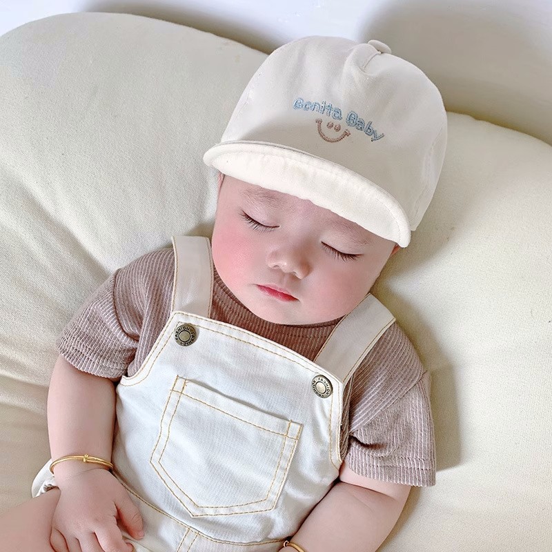 韩版小月龄宝宝帽子春秋3一6一12个月婴儿外出防晒软檐鸭舌棒球帽