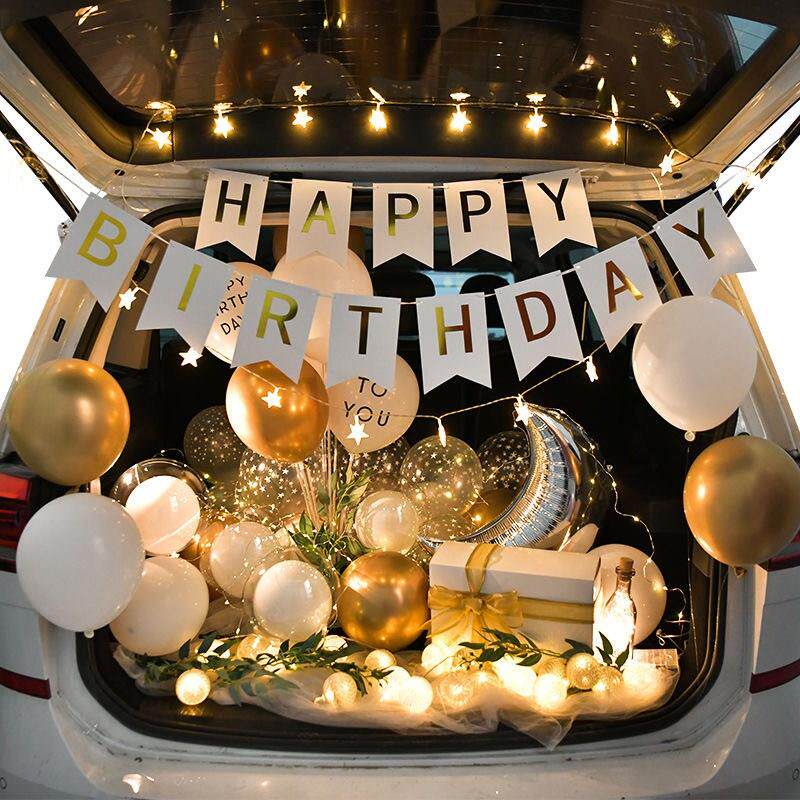 后车厢生日惊喜汽车后备箱惊喜布置车尾生日表白求婚车内轿车装饰