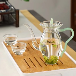 高颜值玻璃茶壶耐高温单壶水仙壶泡茶器绿茶专用泡茶壶2024新款