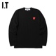 IT CDG PLAY COMME des GARCONS川久保玲男装长袖T恤潮流爱心缝饰