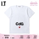 IT CDG PLAY COMME des GARCONS川久保玲男短袖T恤爱心刺绣印花