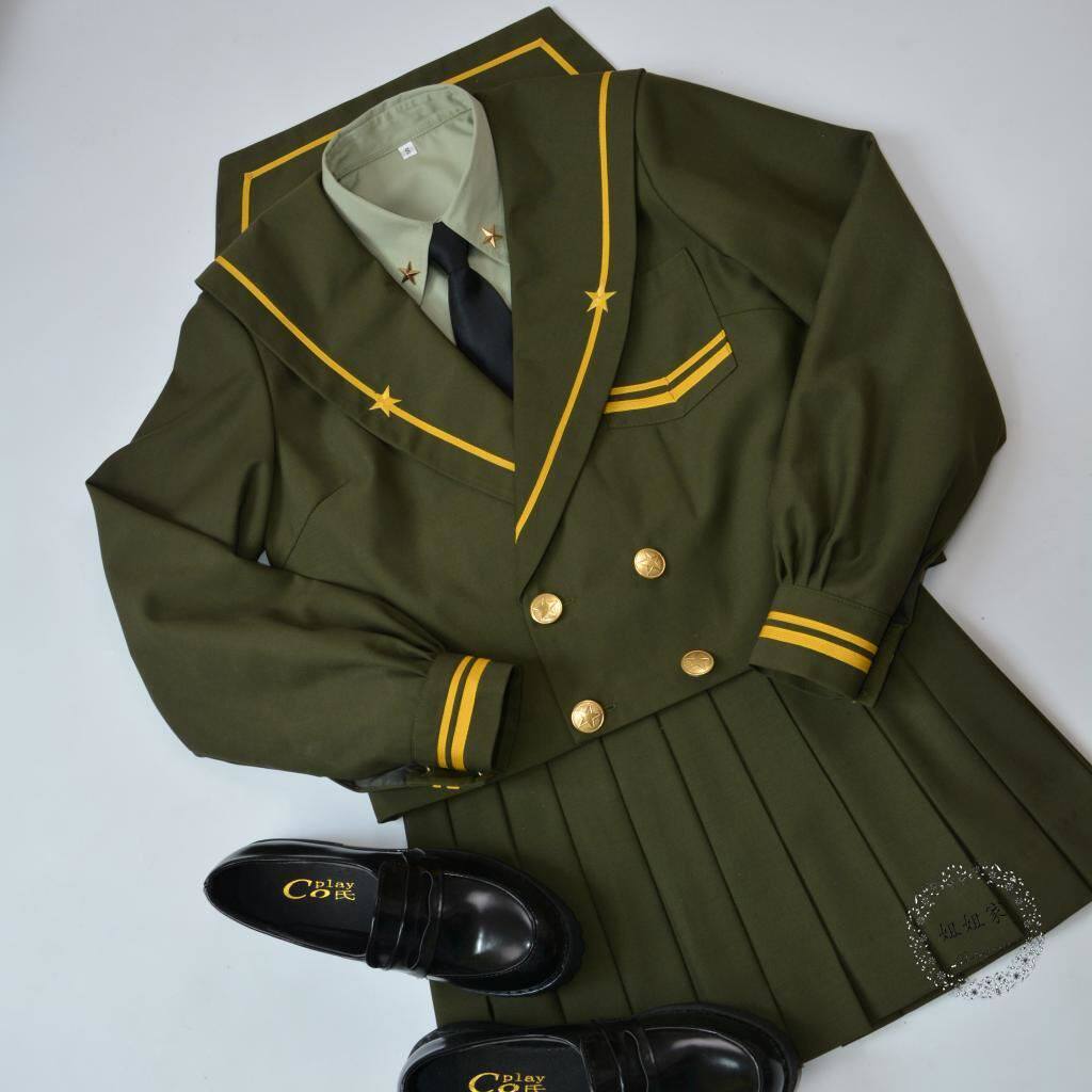 热销jk制服冬服_【名古家】【现货】军绿色一星水手服 姐姐襟冬服 jk