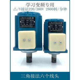 三相380V/220V变频器电机60W 80W 140W教学PLC实验学习立式6根线