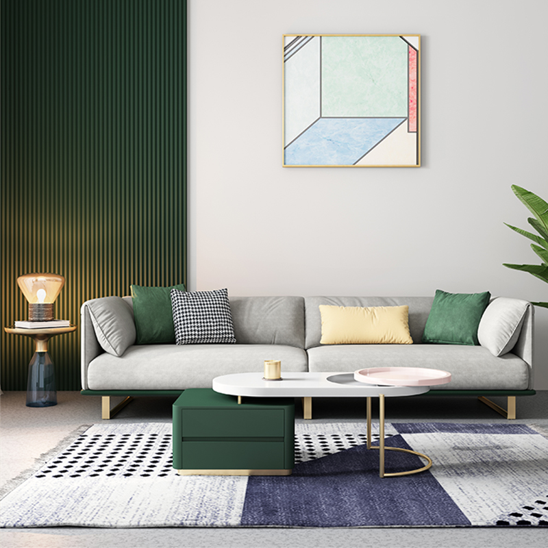 轻奢布艺沙发组合小户型客厅后现代简约科技布网红ins风北欧沙发