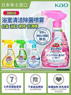 日本花王浴室清洁剂浴缸除菌去水垢污渍瓷砖泡沫喷雾玫瑰香380ml