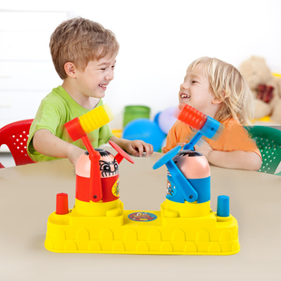 抖音网红同款儿童红蓝攻守对战小人双人打头玩具亲子互动游戏对打