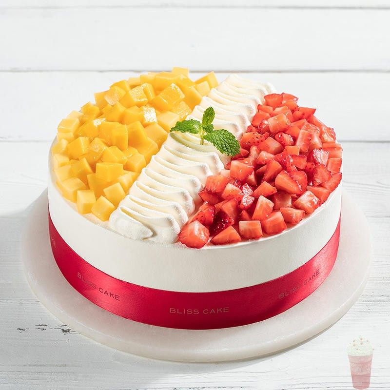 幸福西饼恋恋心语水果芒果草莓妈妈奶油生日蛋糕上海全国同城配送