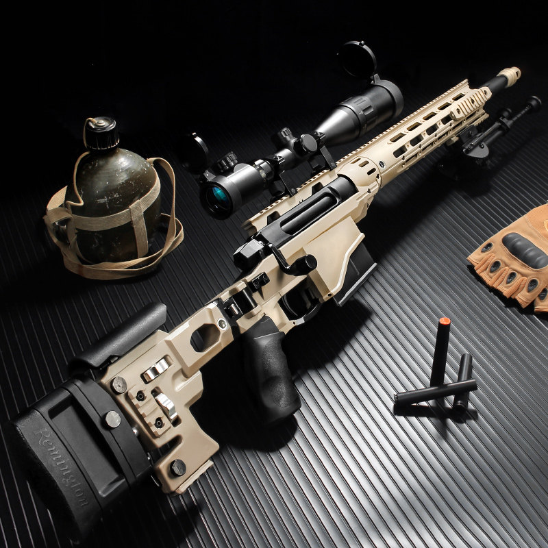 捷鹰msr狙击枪拉栓抛壳软弹枪男孩儿童awm玩具枪仿真合金吃鸡模型