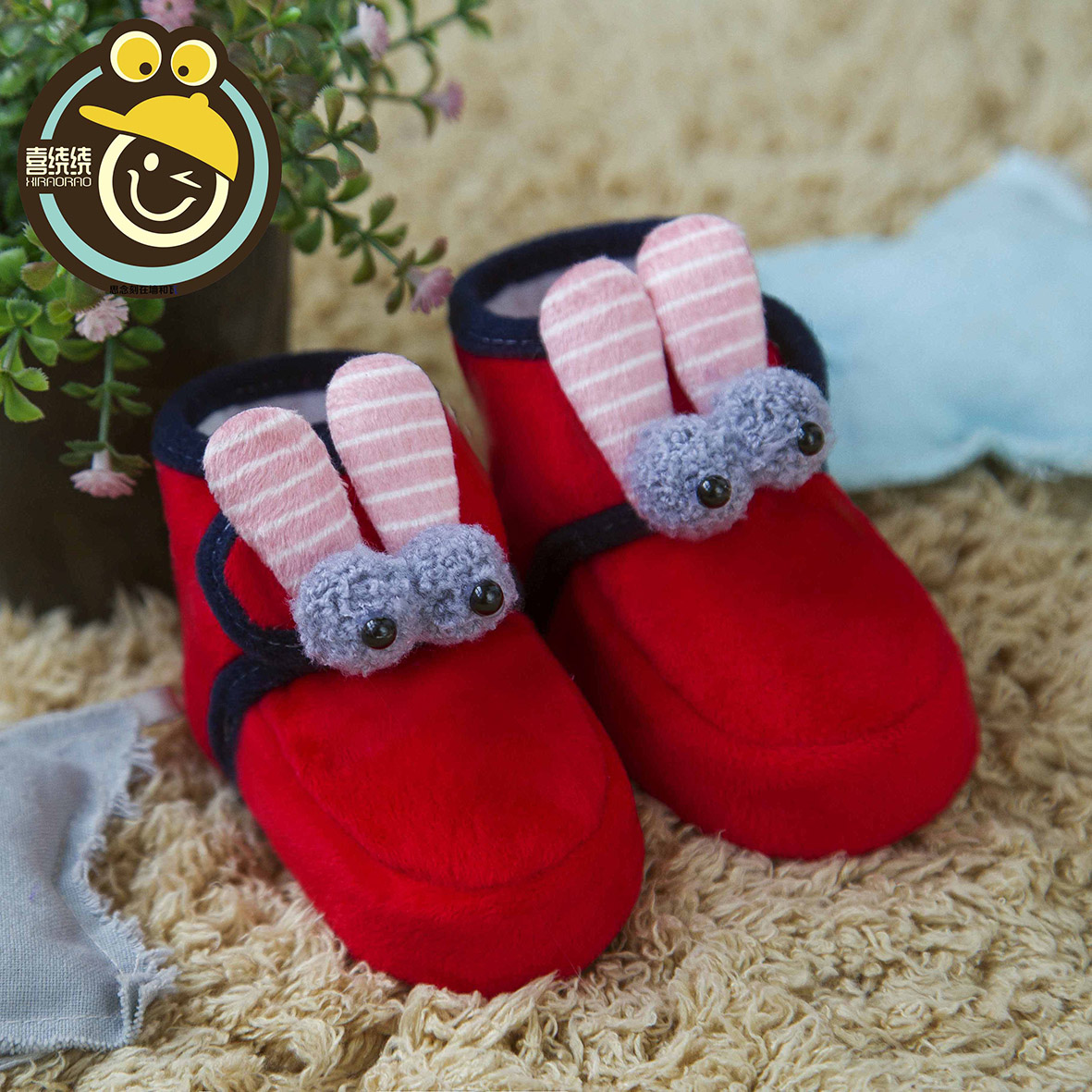 婴儿鞋春秋软底学步男女宝宝0-4个月新生儿冬季保暖不掉鞋6-8个月