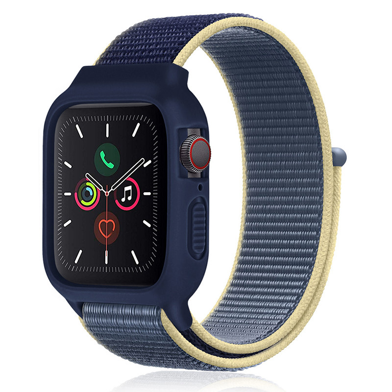 表带适用带框6代iwatch1尼龙一体硅胶apple运动智能手表手环表带