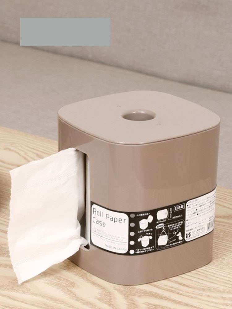 日本进口纸巾盒创意圆形卷纸筒家用卫生间客厅桌面收纳盒子抽纸盒