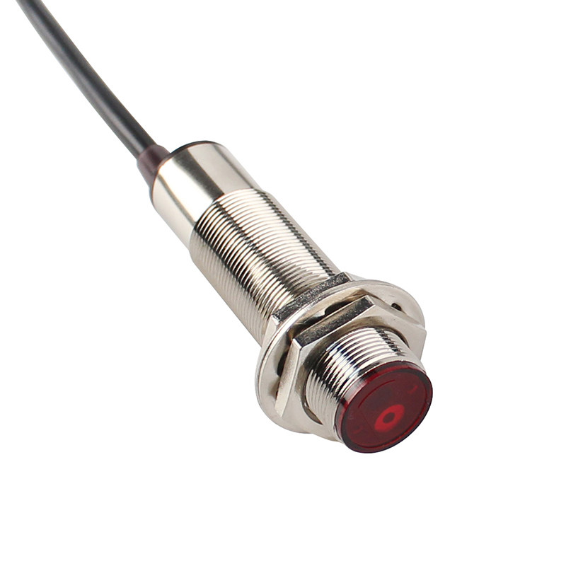 光电开关m18激光红外感应开关传感器直流三线24 12v可见红漫反射