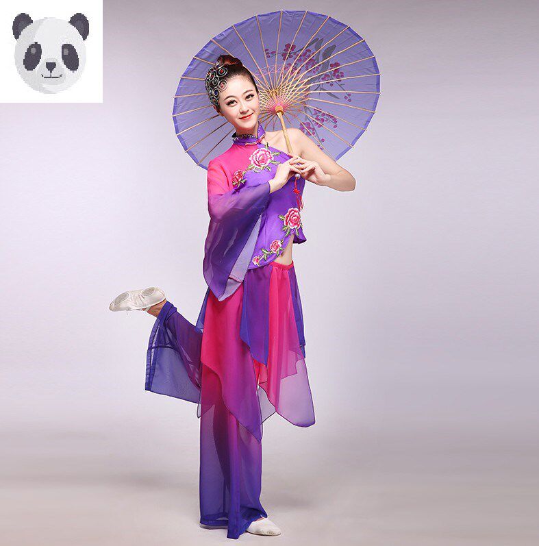 2021新款爱莲说古典秧歌服民族舞蹈演出服现代舞扇子舞伞舞表演服