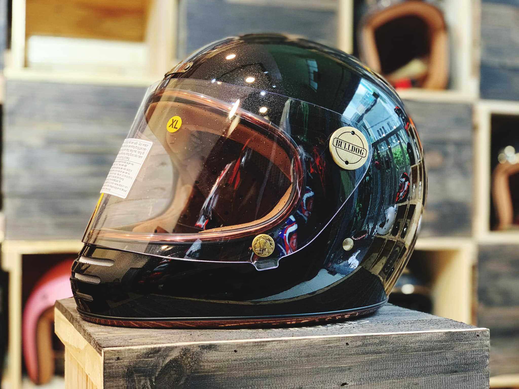 新品哈雷头盔机车骑行bulldog碳纤维全盔印第安复古摩托车四季安