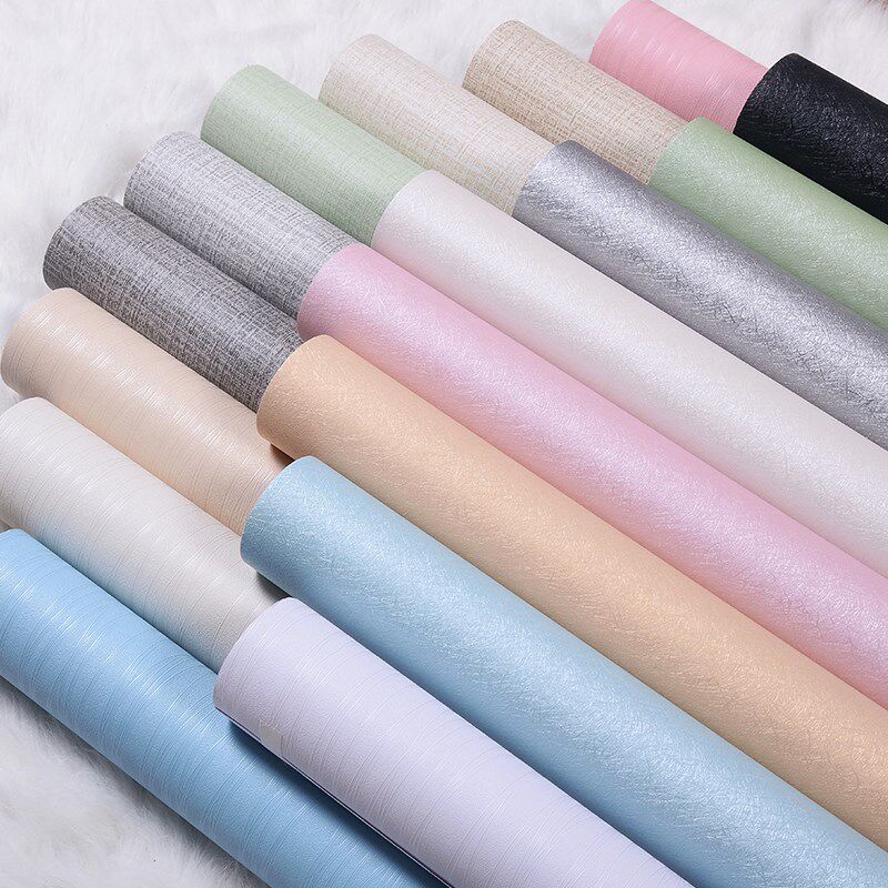 自带胶发廊壁贴即时贴防水自粘墙纸墙布儿童背胶自粘式卧室浅色 - u