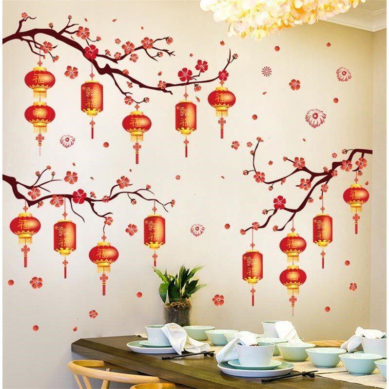 客厅新年春节餐厅墙面装饰福字年画墙贴画中国风墙画家用室内贴纸