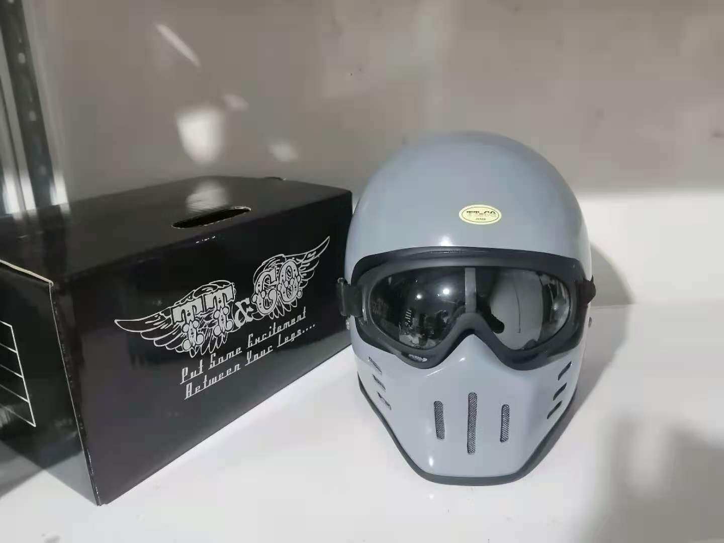 新品[日本品牌]tt&co汤普生 复古哈雷摩托车头盔全盔tt01猪鼻