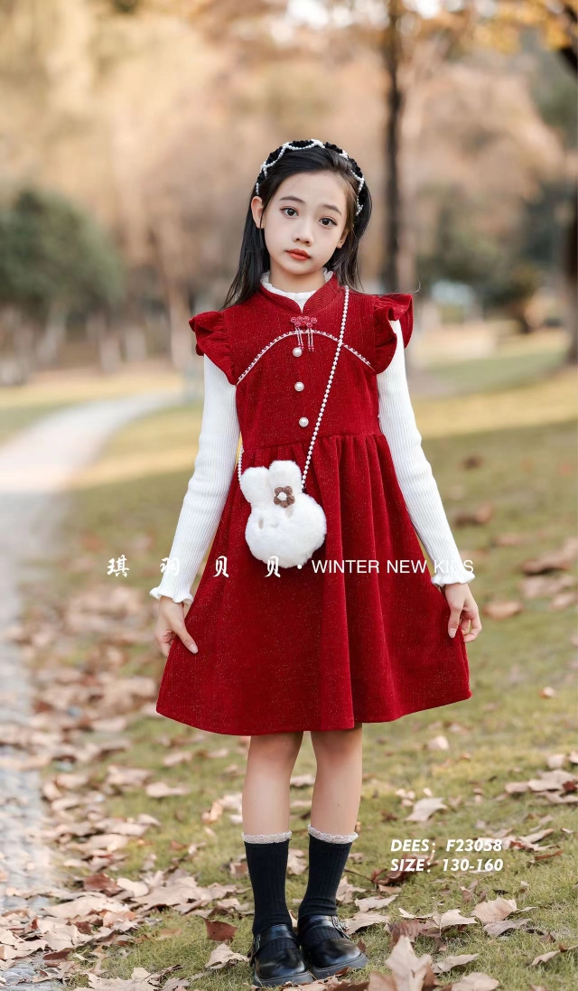女童秋装连衣裙洋气韩版2023新款中大童儿童冬装两件套装时髦裙子