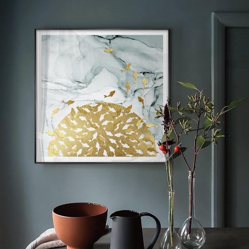 轻奢现代装饰画意式北欧风挂画美式抽象软装样板房玄关书房挂壁画