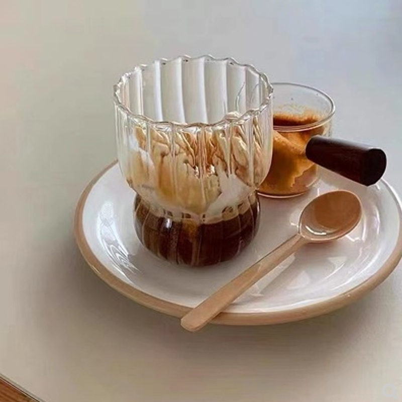 小众ins风复古咖啡杯胖嘟嘟玻璃杯