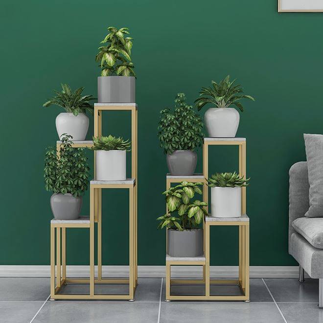 创意多层铁艺落地式绿植花架子欧式客厅阳台花盆置物架靠墙装饰