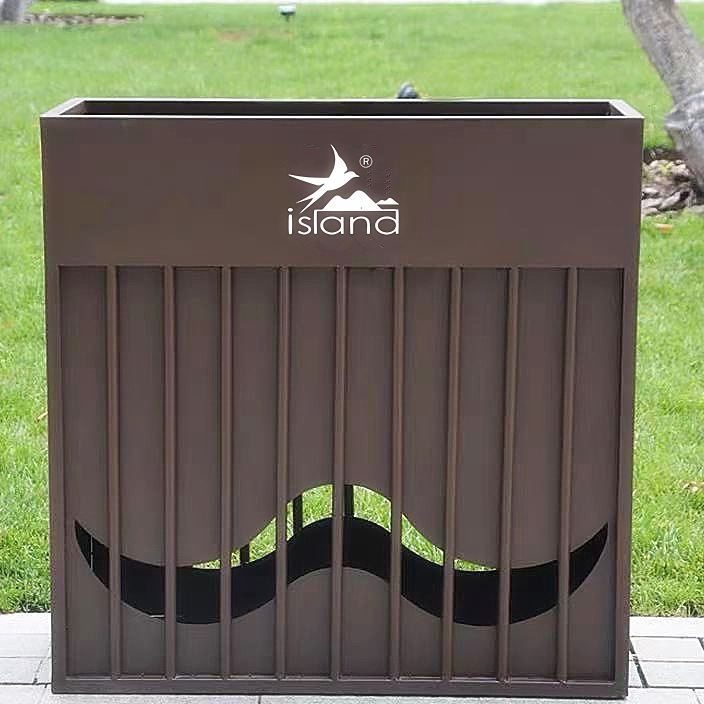 户外不锈钢花箱组合商业街外摆金属花槽广场咖啡店围挡隔断种植箱