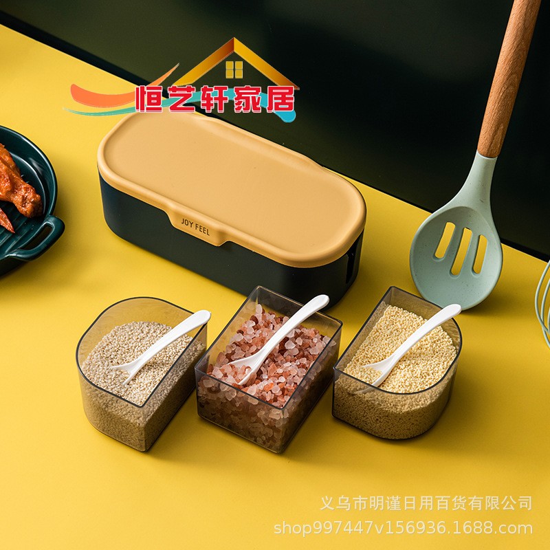 Nordic new pattern Seasoning Box kitchen Supplies Conjoined Seasoning box Three lattice Spoon Storage Condiment potin the Storage consolidation , Home Storage appliances , 吸尘器收纳架/盒/袋 category - from Buy2taobao.com to provide professional Taobao agent buy service
