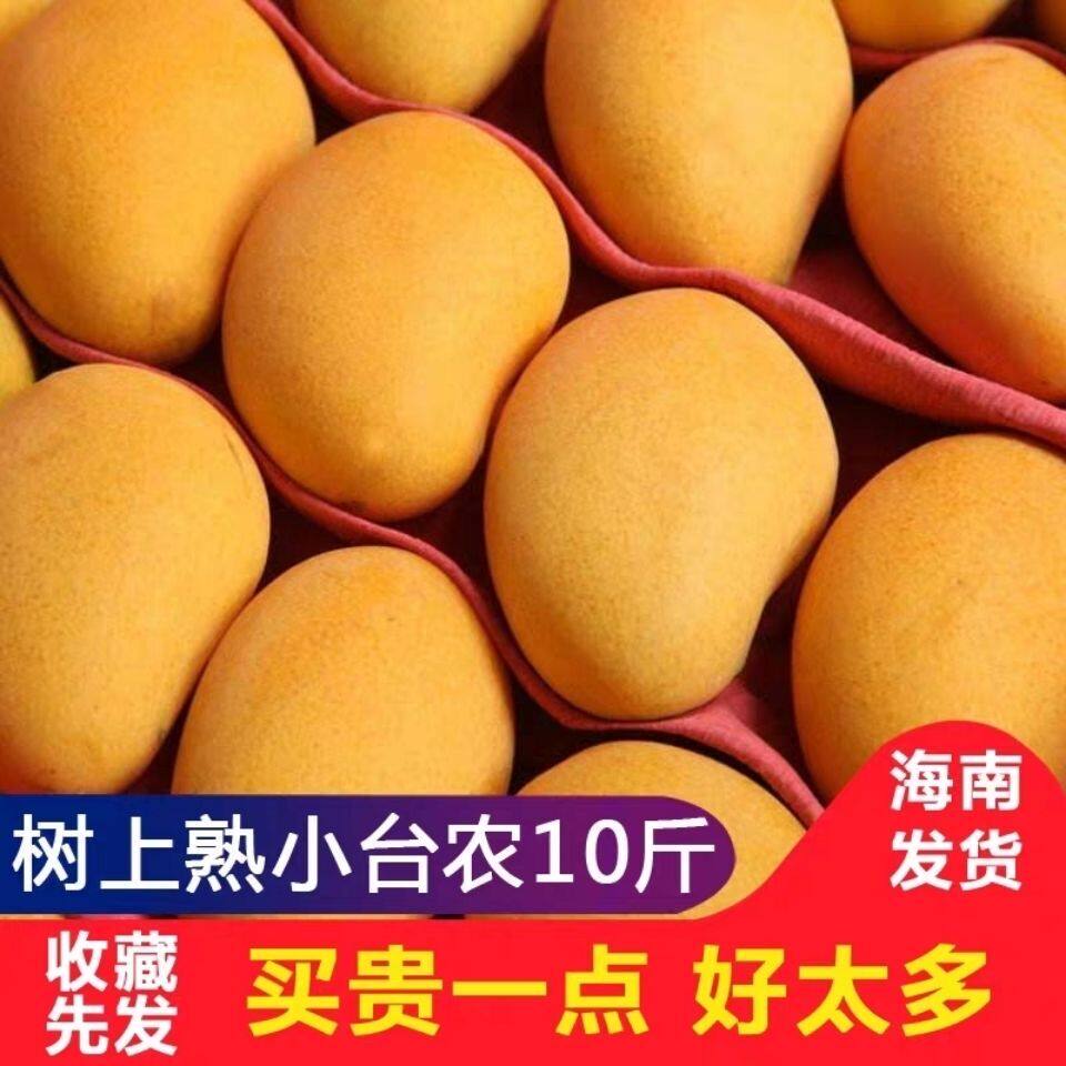 芒果水果新鲜贵妃芒果10斤孕妇整箱甜心大青小核小台芒10斤带箱