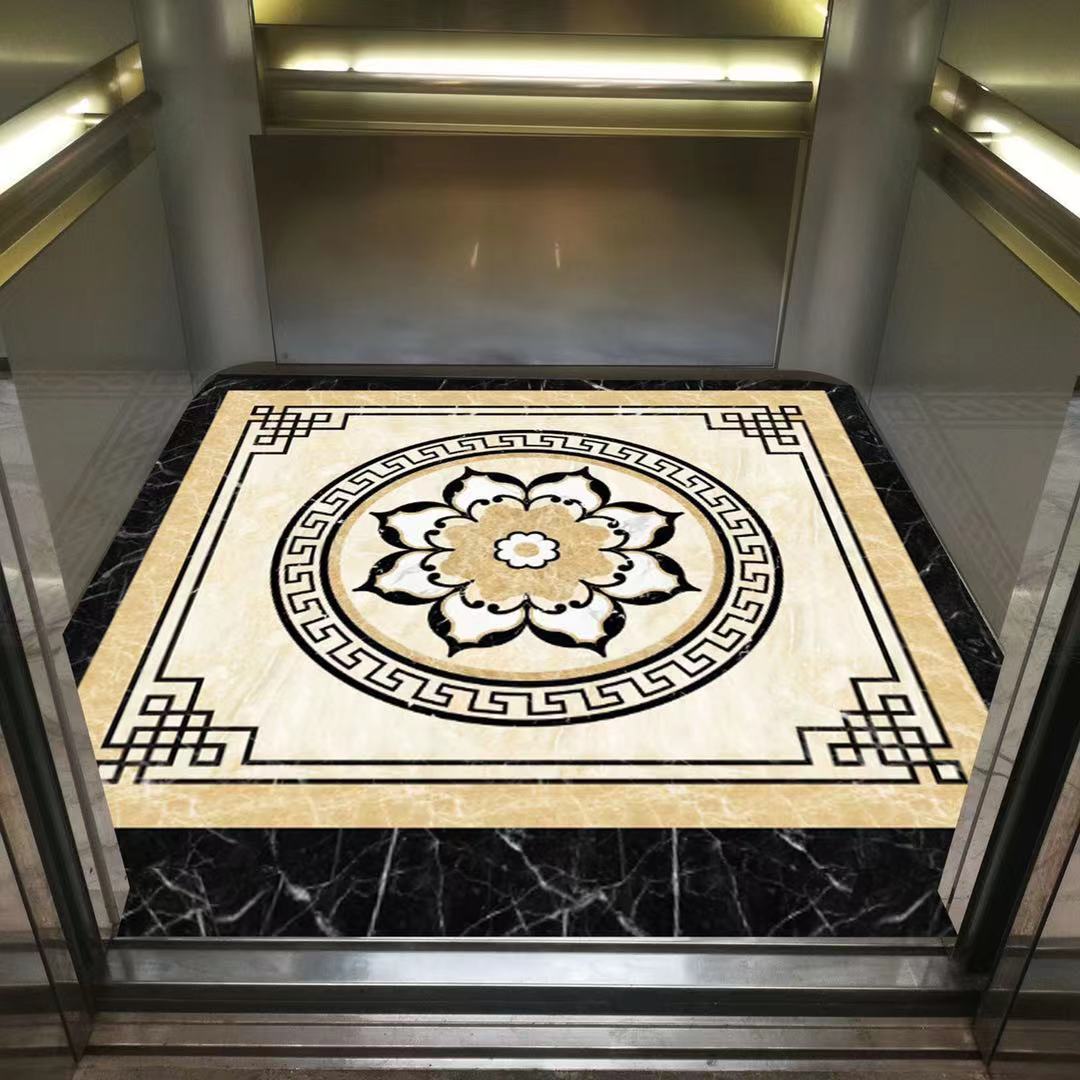 电梯地垫轿厢地板pvc地胶垫定制logo仿大理石防水欢迎光临星期毯