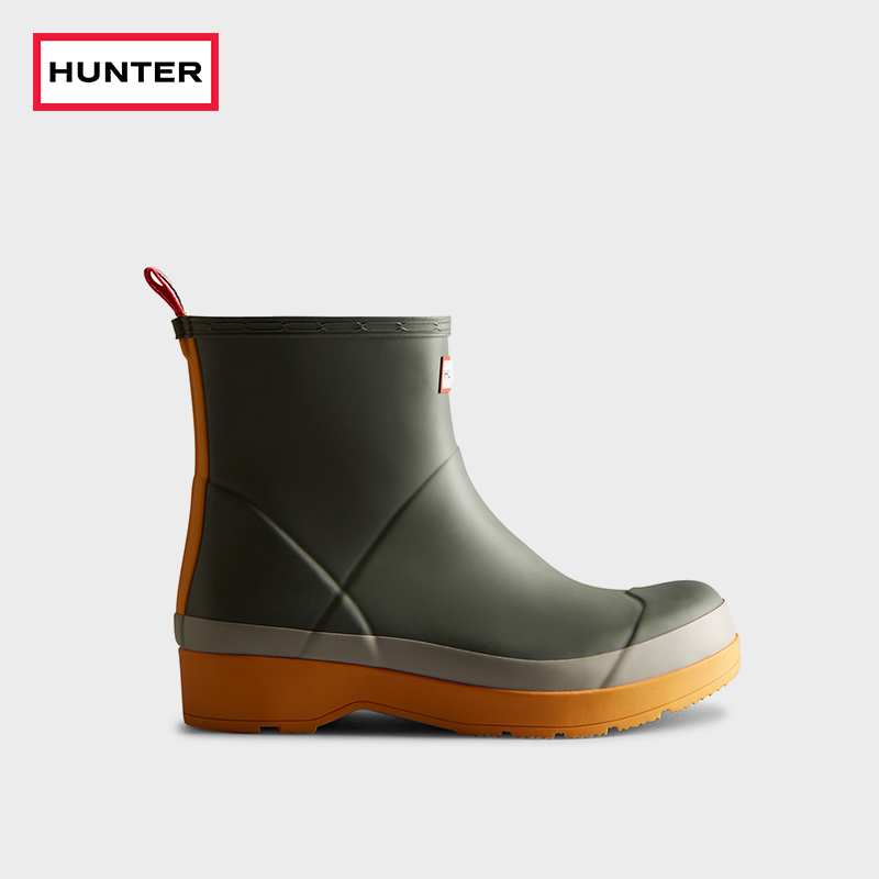 Hunter男士雨鞋户外防水防滑哑光酷玩雨靴中跟厚底切尔西短靴水鞋