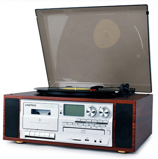 现代LP黑胶唱片机欧式客厅摆件老式复古留声机CD磁带收音蓝牙音响